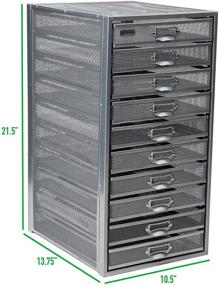 img 2 attached to 🗄️ Organize Your Workspace with the Mind Reader Silver 10 Drawer Mesh Desk Storage Organizer: Heavy Duty and Multi-Purpose Solution