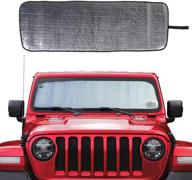 🌞 savadicar windshield sun shade 2018-2021 jeep wrangler jl jlu & gladiator jt, heat shield sunshades, triple laminate structure with aluminum foil, silver logo