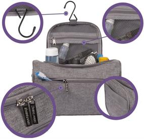 img 3 attached to 🧳 TravelMore Gray Hanging Travel Toiletry Bag Organizer & Medicine Bag: Compact Dopp Kit with Hook for Toiletries, Shaving, and Makeup - Ideal for Men and Women