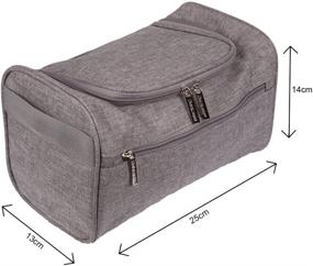 img 2 attached to 🧳 TravelMore Gray Hanging Travel Toiletry Bag Organizer & Medicine Bag: Compact Dopp Kit with Hook for Toiletries, Shaving, and Makeup - Ideal for Men and Women