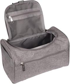 img 4 attached to 🧳 TravelMore Gray Hanging Travel Toiletry Bag Organizer & Medicine Bag: Compact Dopp Kit with Hook for Toiletries, Shaving, and Makeup - Ideal for Men and Women