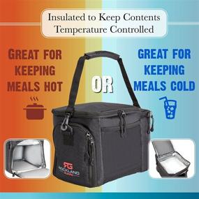 img 1 attached to 🌯 Rockland Guard Insulated Meal Prep Bag Cooler - Portable Hot/Cold Lunch Box for Work, Gym, or Travel - Black