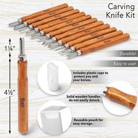 img 2 attached to 🪓 Bright Hobby's Beginner Wood Carving Tools Set - 12 Piece Whittling Kit with Japanese SK2 Blades, Wooden Handles, and Various Carving Tools - Ideal for Kids and Beginners