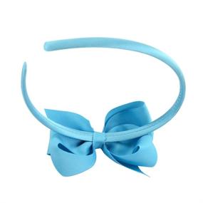 img 1 attached to 🎀 Set of 16 Grosgrain Ribbon Headbands with Hair Bows - Plastic Hair Hoops for Baby Girls and Kids - Hair Accessories