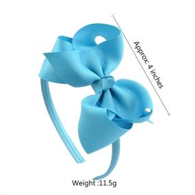 img 2 attached to 🎀 Set of 16 Grosgrain Ribbon Headbands with Hair Bows - Plastic Hair Hoops for Baby Girls and Kids - Hair Accessories