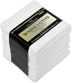 img 3 attached to 🧼 Talvania White Cotton Washcloths - Pack of 24 - Super Absorbent Face Towels - 12x12 Terry Bath Wash Cloth Set