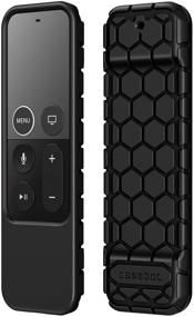 img 4 attached to 📺 Fintie Защитный Чехол для Apple TV 4K / HD Siri Remote (1-го поколения) - Легкий антискользящий ударопрочный силиконовый чехол Honeycomb для пульта управления Apple TV 4K 5-го / 4-го поколения, черный