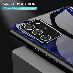 img 1 attached to 📱 Gradient Stripe Tempered Glass Pattern Case for Samsung Galaxy Note 20 Ultra 5G - Women's Rugged Non-Slip Shockproof Protective Cover