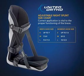 img 2 attached to 👣 Medium Black United Ortho Plantar Fasciitis Adjustable Leg Support Brace for Soreness Relief, Foot Pain, Stretching, Fits Right or Left Foot