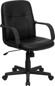 img 3 attached to 🪑 Comfort meets Style: Flash Furniture Mid-Back Black Glove Vinyl Executive Swivel Office Chair with Arms