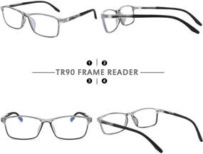 img 3 attached to FEISEDY Square Men TR90 Frame Blue Light Blocking Reading Glasses - B9026