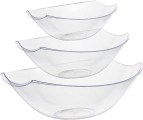 img 3 attached to 🍽️ Premium Set of 8 Disposable Plastic Serving Bowls for Parties - Oval Shape, 48 Oz Clear Plastic Bowls for Parties - Ideal for Salad Bar Buffet, Candy, and Chips