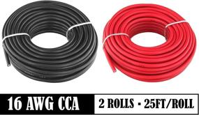 img 3 attached to 🔌 16 AWG CCA Copper Clad Aluminum Primary Wire Bundle - 25 ft Red & 25 ft Black. Ideal for Car Audio, Speaker Amplifier, Remote Hook Up, and Trailer Wiring. (Also in 14 & 18 Gauge)