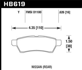 img 1 attached to 🔥 Высокоэффективная тормозная накладка Hawk Performance HB619Y.626 LTS: улучшите тормозные свойства вашего автомобиля