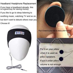 img 1 attached to 🎧 MMUSS Sleep Ultra Thin Pillow Speakers with Mic, Control Button - Headband Headphone Replacement for Sleep Headphones