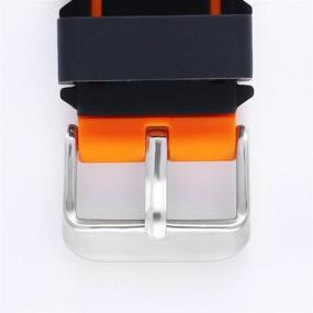 img 1 attached to 🧡 Vibrant Orange Silicone Watch Replacement - Durable Rubber Band