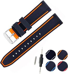 img 3 attached to 🧡 Vibrant Orange Silicone Watch Replacement - Durable Rubber Band