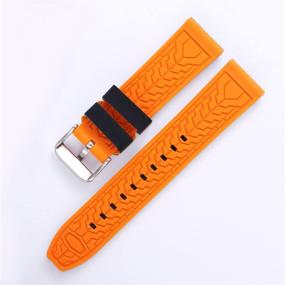 img 2 attached to 🧡 Vibrant Orange Silicone Watch Replacement - Durable Rubber Band