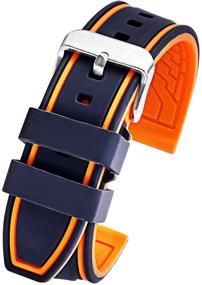 img 4 attached to 🧡 Vibrant Orange Silicone Watch Replacement - Durable Rubber Band