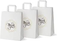 ospecks большие белые бумажные пакеты с ручками - 10x13x5 дюймов - 50 штук большие благодарственные пакеты для розничных клиентов, бизнеса, свадеб, вечеринок и подарочные пакеты. логотип