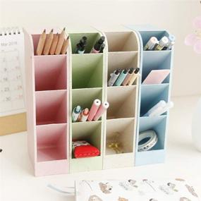 img 4 attached to 🗄️ 4PCS Desk Pen Pencil Organizers: Office, Makeup, Stationery & Craft Storage Tray Organizer for Kids Teens Girls Adults