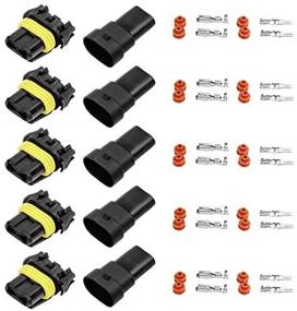 img 2 attached to ⚡ HUIQIAODS Waterproof Male and Female Wire Connectors for 9006 9005 HB4 HB3 Headlights & Fog Lights