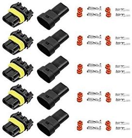 img 4 attached to ⚡ HUIQIAODS Waterproof Male and Female Wire Connectors for 9006 9005 HB4 HB3 Headlights & Fog Lights