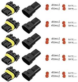 img 1 attached to ⚡ HUIQIAODS Waterproof Male and Female Wire Connectors for 9006 9005 HB4 HB3 Headlights & Fog Lights