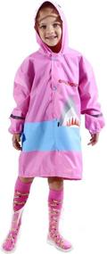 img 2 attached to 🦈 Vibrant 3D Shark Kid's Rain Jacket: Lightweight Rainwear for Boys and Girls