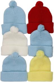 img 4 attached to ToBeInStyle Stretchy Knitted Acrylic Beanies Boys' Accessories and Hats & Caps