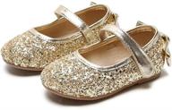 👑 estine toddler baby girls glittery mary jane flats: dress like a princess with style! logo