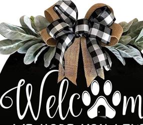 img 2 attached to Welcoming Christmas Front Door Sign: Charming Dogs Hanging Decoration for Housewarming, Restaurant, and Outdoor Décor (30x30cm)