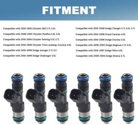 img 3 attached to JDMON Fuel Injectors Compatible with Chrysler 300, Town & Stratus, Pacifica, 🔧 Dodge Grand Caravan, Charger, Challenger, Nitro, Magnum 2005-2010 (6pcs), Part# 0280158028, Replaces 04591986AA