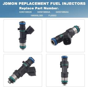 img 2 attached to JDMON Fuel Injectors Compatible with Chrysler 300, Town & Stratus, Pacifica, 🔧 Dodge Grand Caravan, Charger, Challenger, Nitro, Magnum 2005-2010 (6pcs), Part# 0280158028, Replaces 04591986AA