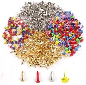 img 4 attached to 📎 400Pcs Paper Fasteners Gold Silver Round Metal Craft Brads - Multi Color Small Round Paper Metal Brads for Scrapbooking, School, Office & DIY Crafts Making