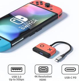 img 2 attached to 🎮 Portable Nintendo Switch Dock with HDMI, USB 3.0, and USB C Charging - Compatible with Switch, MacBook, Samsung, and More!