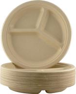 restaurant-grade, biodegradable 9 inch 3-compartment plates: bulk 50 pk for lunch and dinner parties logo