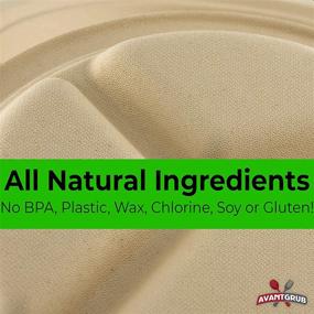 img 2 attached to Restaurant-Grade, Biodegradable 9 Inch 3-Compartment Plates: Bulk 50 Pk for Lunch and Dinner Parties