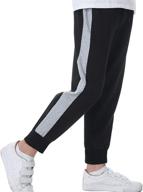👖 sykooria drawstring elastic striped sweatpants: perfect boys' clothing for comfy pants logo