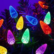 🔋 waterproof battery operated string lights, c6 50 led colorful christmas lights set with 8 modes for outdoor/indoor christmas tree, wreath, wedding, patio, party, and garden decor логотип