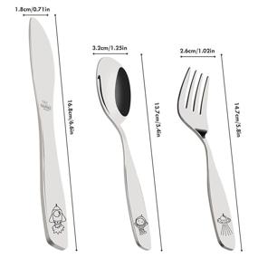 img 3 attached to 🍴 Lehoo Castle Stainless Steel Kids' Flatware Set: Premium Silverware for Children at Home