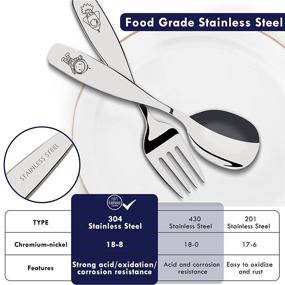 img 2 attached to 🍴 Lehoo Castle Stainless Steel Kids' Flatware Set: Premium Silverware for Children at Home