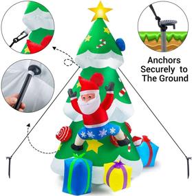 img 1 attached to 🎄 6 FT Inflatable Christmas Tree with LED Lights and Claus Climbing - Yard Decoration for Indoor and Outdoor Use
