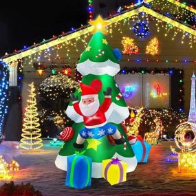 img 2 attached to 🎄 6 FT Inflatable Christmas Tree with LED Lights and Claus Climbing - Yard Decoration for Indoor and Outdoor Use
