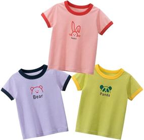 img 4 attached to 👧 Adorable Kumary Toddler Little 3 Pack Sleeve Girls' Clothing: Tops, Tees & Blouses for Cherubic Charm!