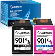 🖨️ zepmtek remanufactured ink cartridge hp 901xl 901 xl replacement for officejet printer - 1 black, 1 tri-color logo