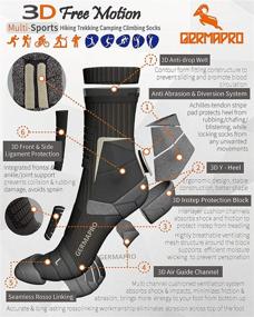 img 1 attached to 🧦 Ultimate Comfort and Performance: Men's Moisture-Wicking Hiking Work Boot Socks with Anti-Stress Germanium & Coolmax Fiber Lite-Compression Technology