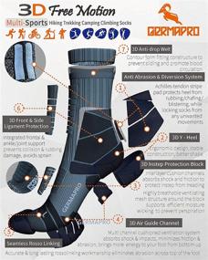 img 3 attached to 🧦 Ultimate Comfort and Performance: Men's Moisture-Wicking Hiking Work Boot Socks with Anti-Stress Germanium & Coolmax Fiber Lite-Compression Technology