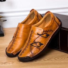 img 1 attached to 👞 Men's Comfortable Stitched Loafers Driving Shoes for Slip-Ons and Moccasins