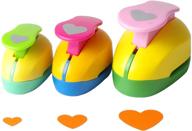 🎨 craft lever punch set - heart punch sizes: 3/8 inch, 5/8 inch, 1 inch for scrapbooking, card making & diy crafts - handmade paper punch in random candy colours logo